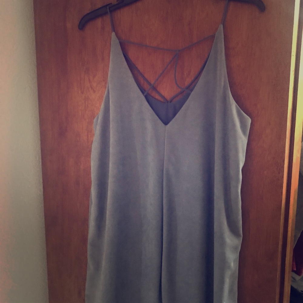 Blue suede dress